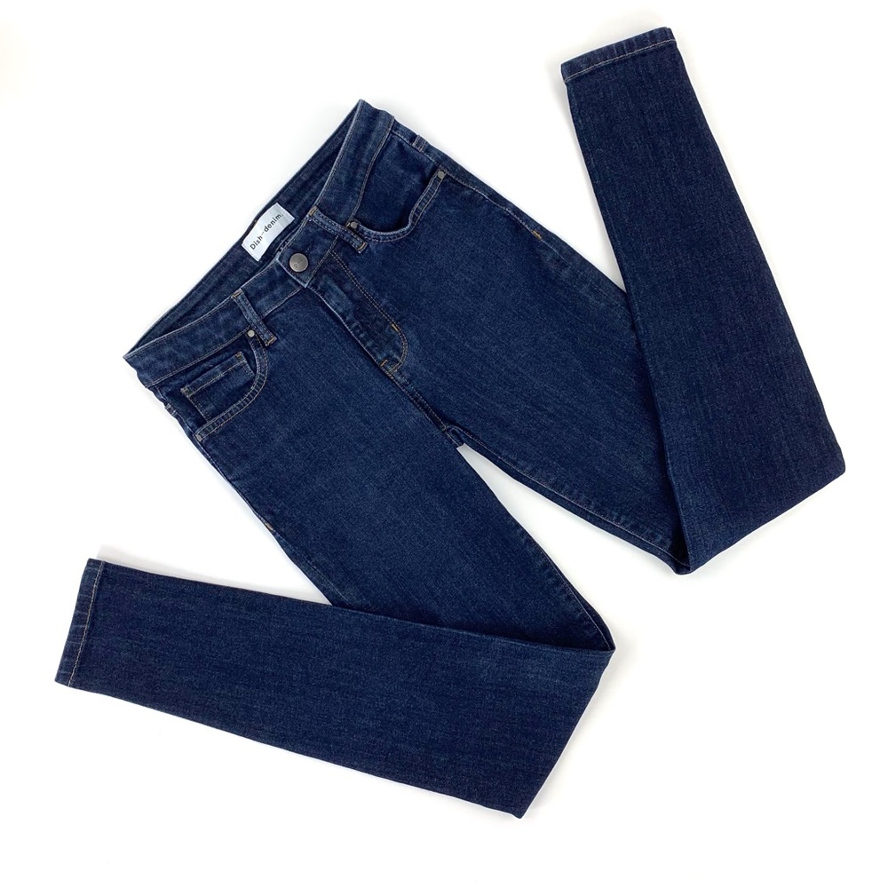 Dish Denim Dark Blue Adaptive Denim Skinny Jeans, 25 x 31